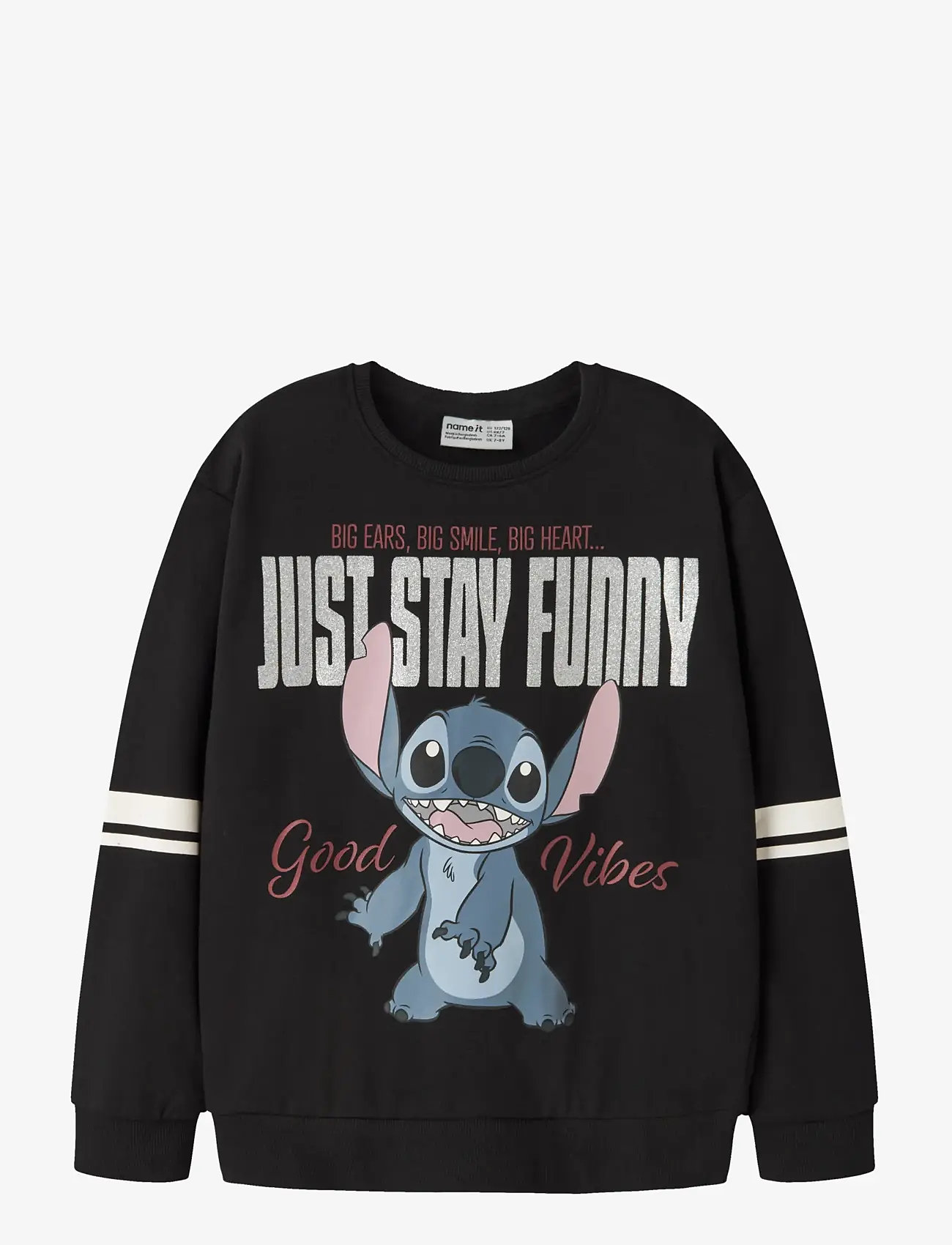name it - NKFDYSMI STITCH NREG SWEAT BRU WDI - sweatshirts - black - 1