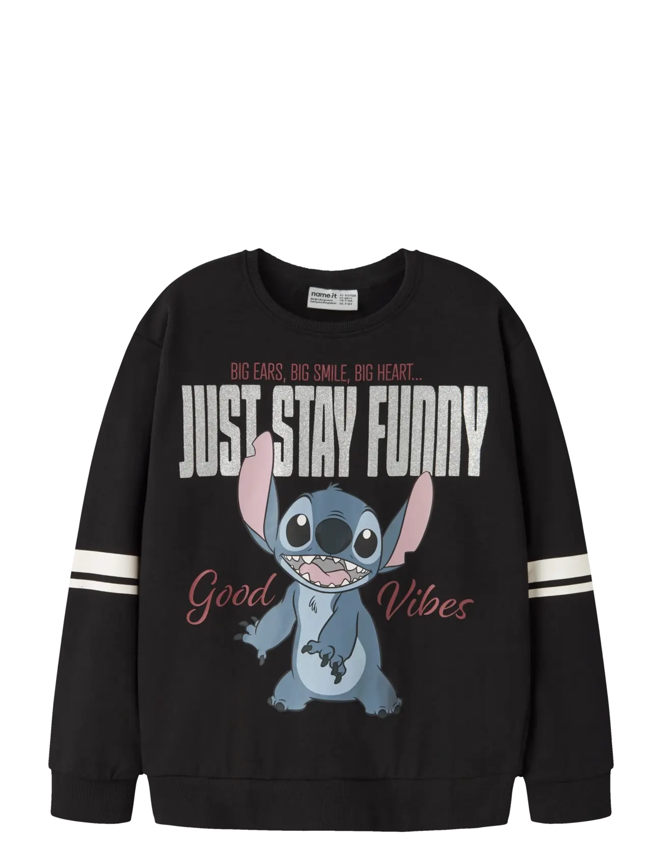name it NKFDYSMI STITCH NREG SWEAT BRU WDI - Sweatshirts & Huvtröjor - BLACK / black