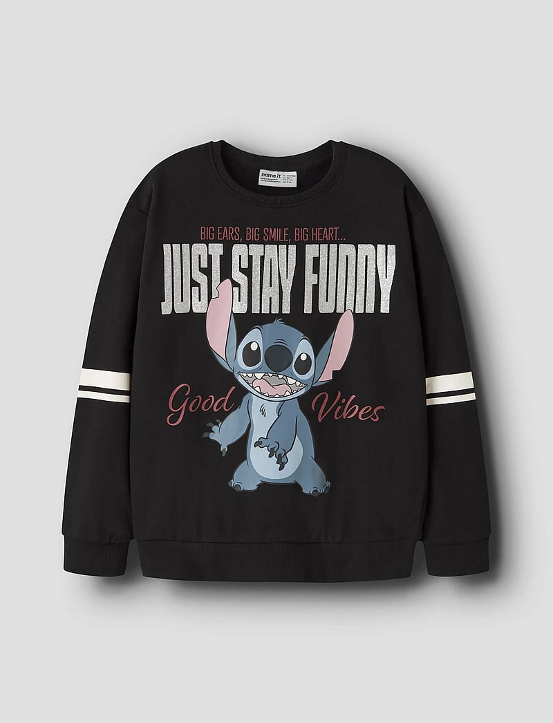 name it - NKFDYSMI STITCH NREG SWEAT BRU WDI - sweatshirts - black - 0