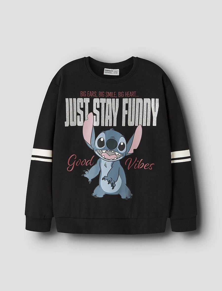 name it - NKFDYSMI STITCH NREG SWEAT BRU WDI - sweatshirts - black - 0