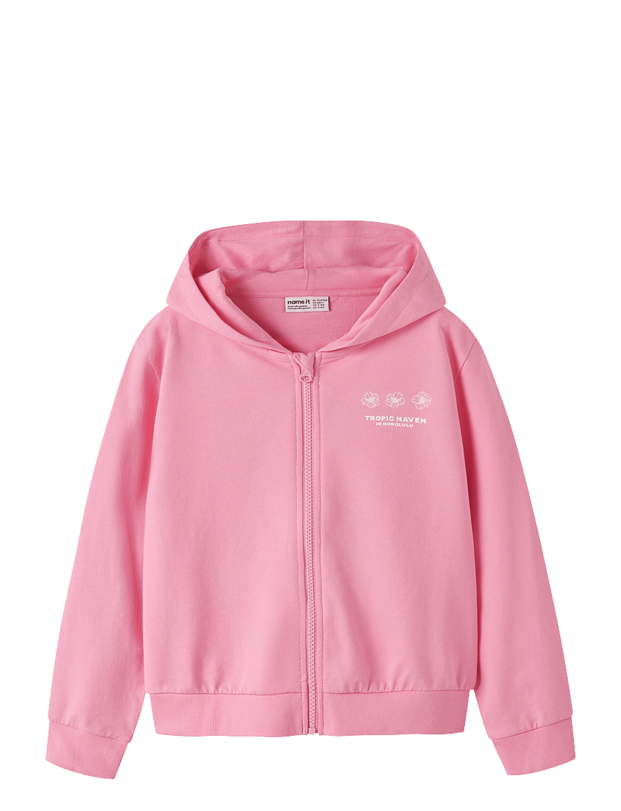 name it - NKFHARHOKO LS NREG SWEAT CARD WH UNB - dressipluusid - pink drink - 0