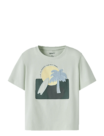 name it NMMJAMES SS NREG TOP BOX - Toppar & T-shirts - PALE AQUA / green