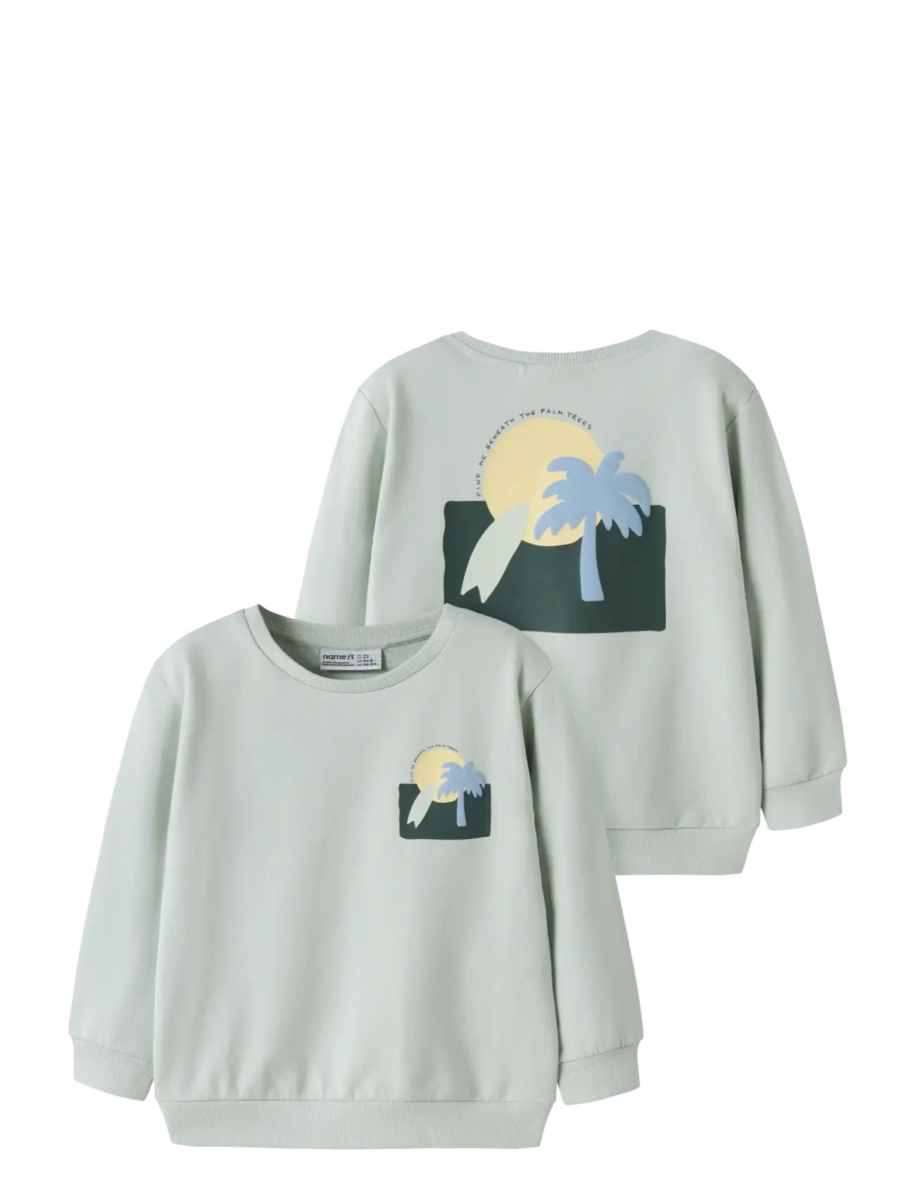 name it NMMJALE NREG SWEAT UNB - Babyprodukte - PALE AQUA / green