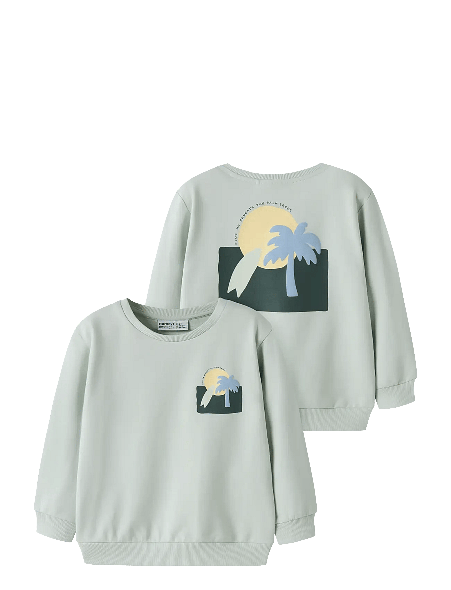 name it - NMMJALE NREG SWEAT UNB - sweatshirts - pale aqua - 0