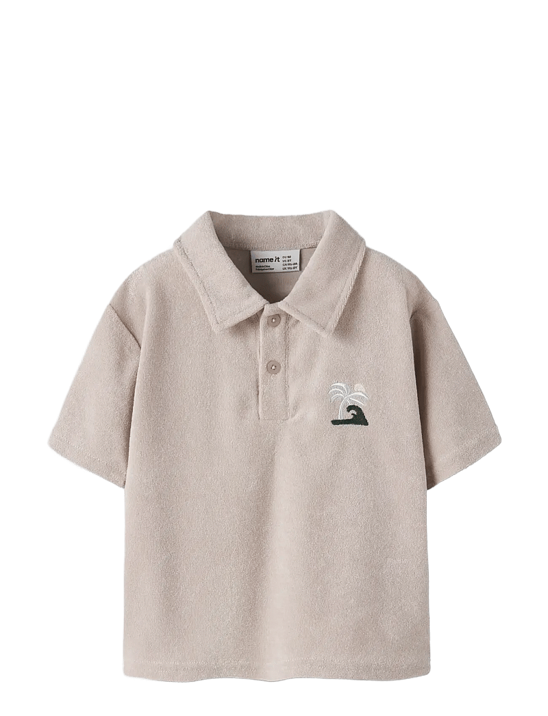 name it - NMMJARED SS NREG TERRY POLO - kortærmede poloer - chateau gray - 2