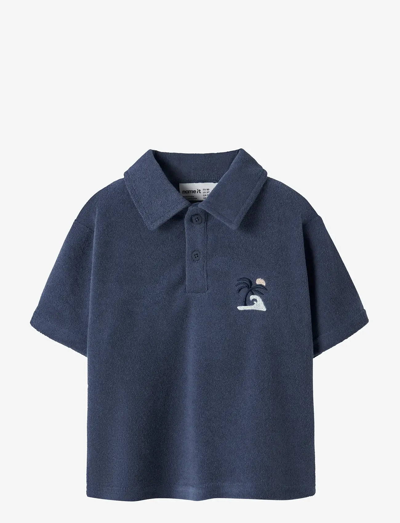 name it - NMMJARED SS NREG TERRY POLO - short-sleeved polos - vintage indigo - 0
