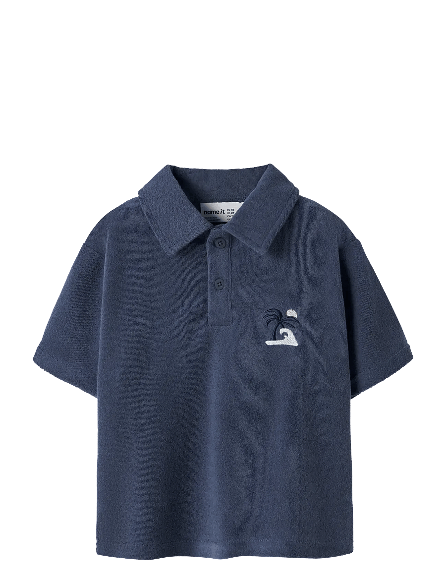 name it - NMMJARED SS NREG TERRY POLO - kurzärmelig - vintage indigo - 0