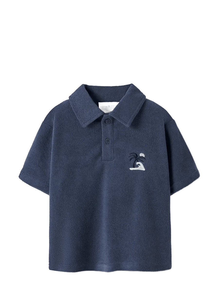 name it - NMMJARED SS NREG TERRY POLO - kurzärmelig - vintage indigo - 2