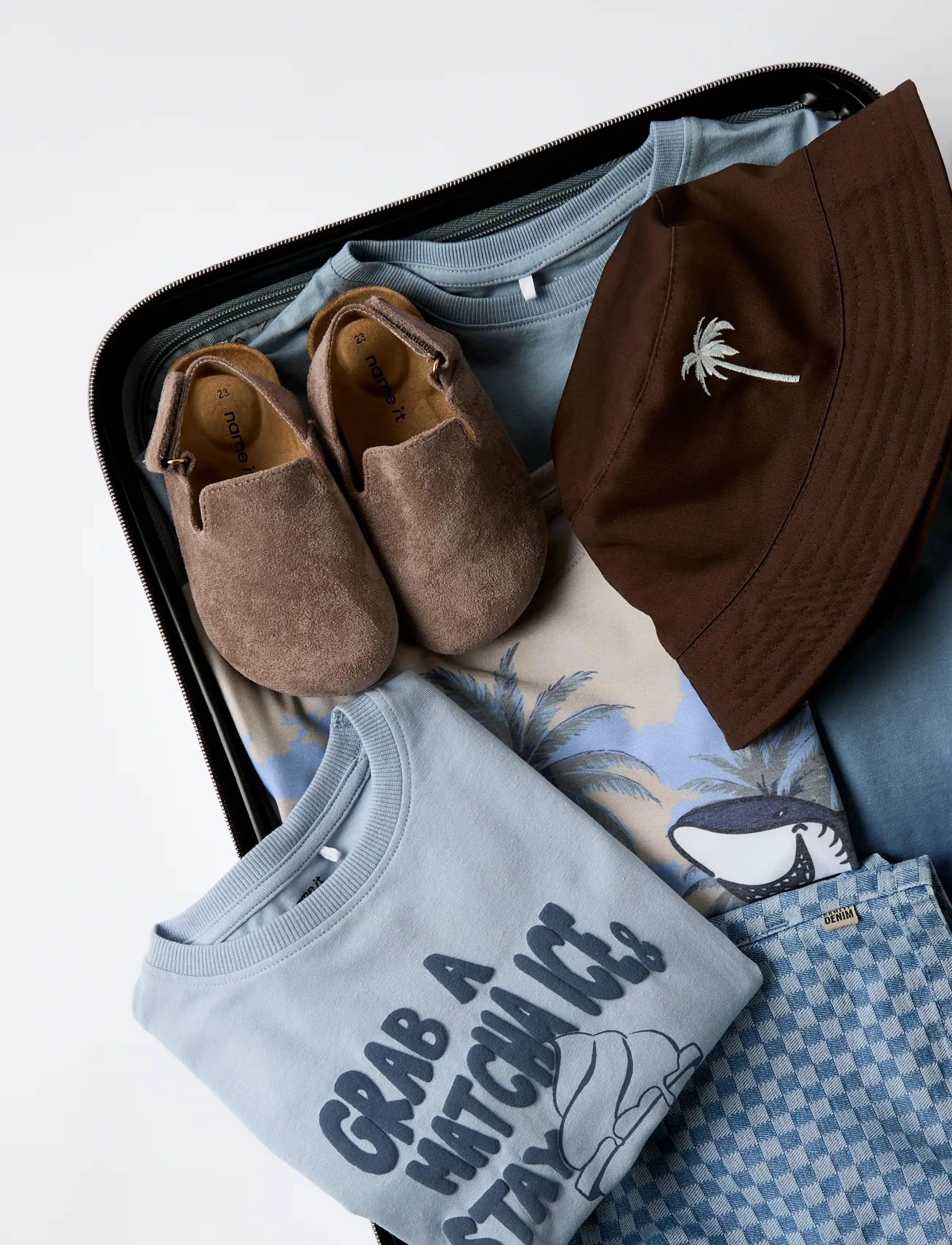 name it - NMMJAVIR SS NREG TOP BOX - kortærmede t-shirts - blue fog - 2