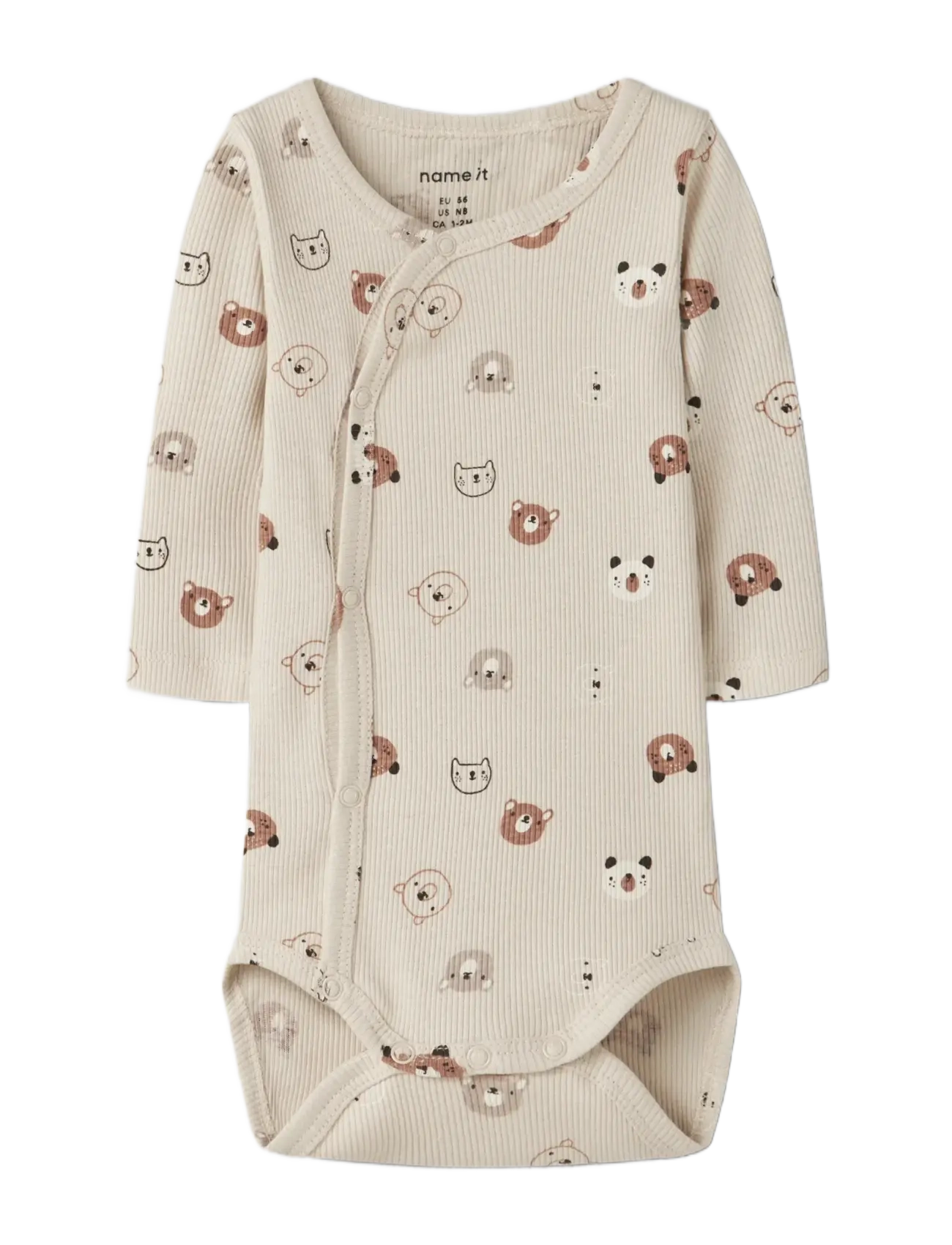 name it - NBNJOPPI LS WRAP BODY - langærmede heldragter - almond milk - 2