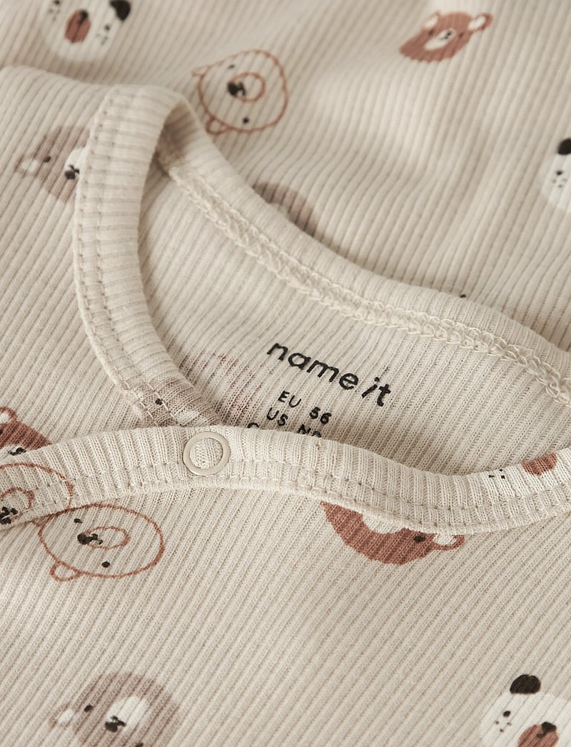 name it - NBNJOPPI LS WRAP BODY - langærmede heldragter - almond milk - 3