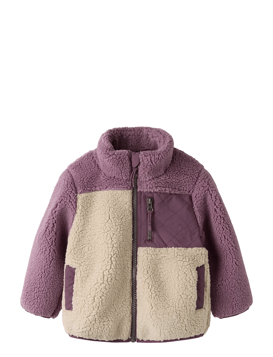 name it - NMFMONICA TEDDY JACKET BLOCK1 - peyote - 0