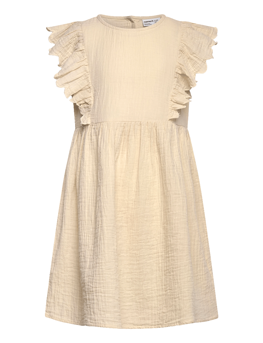 name it - NMFJULITA CAPSL DRESS - kurzärmelige freizeitkleider - almond milk - 0