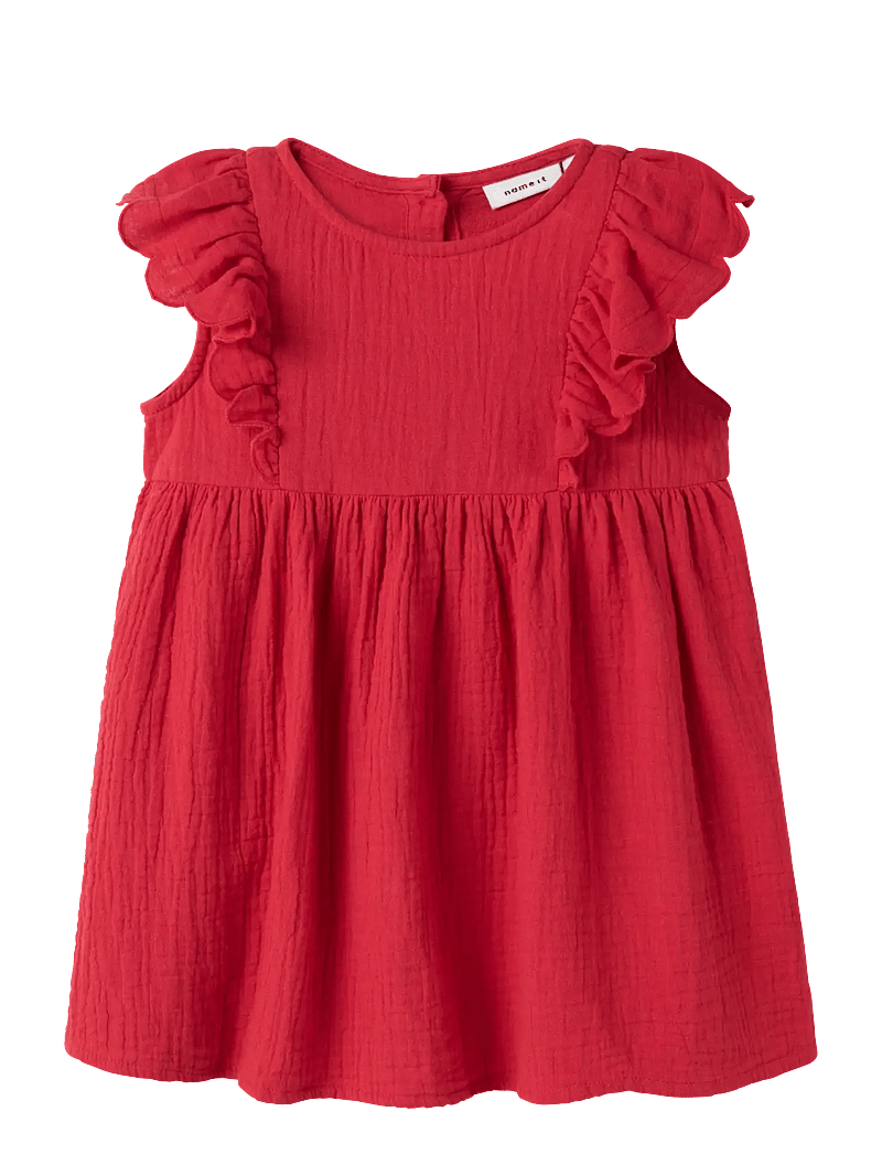 name it - NMFJULITA CAPSL DRESS - kurzärmelige freizeitkleider - urban red - 0