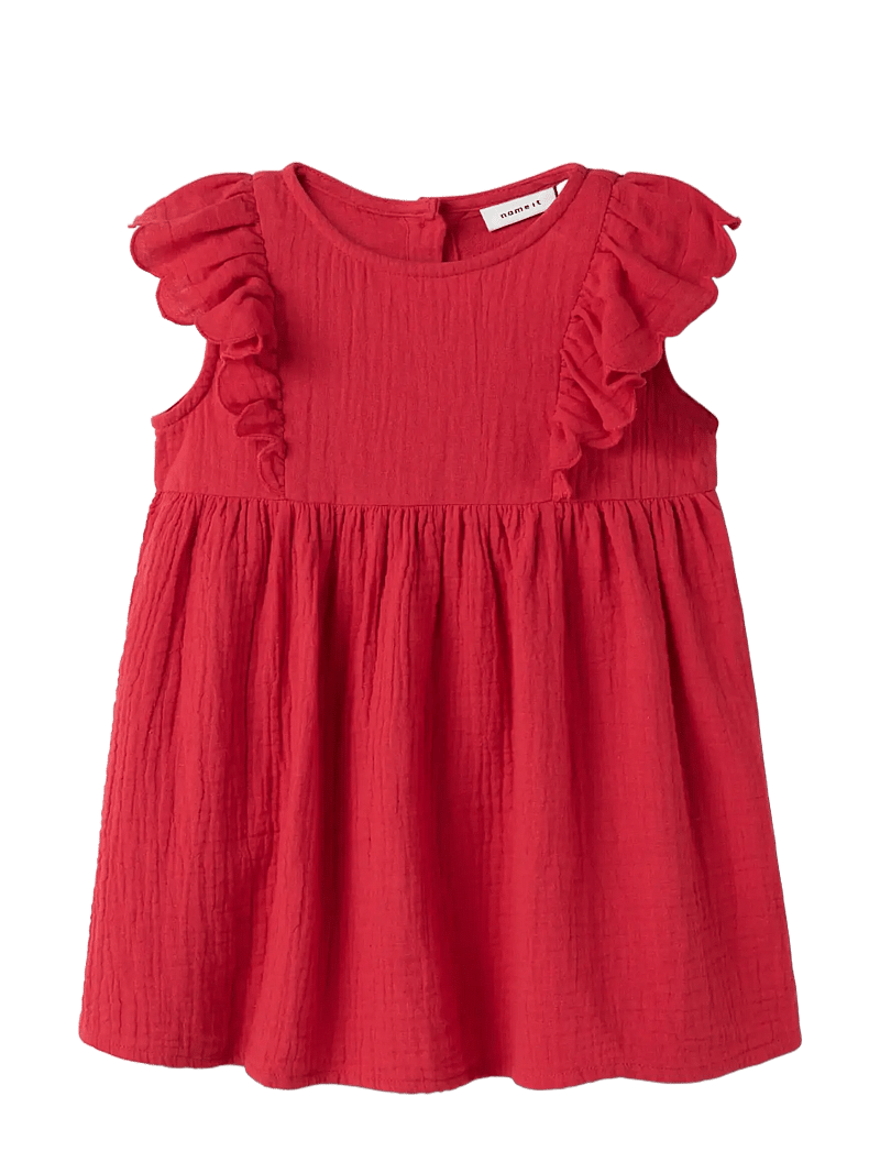 name it - NMFJULITA CAPSL DRESS - kurzärmelige freizeitkleider - urban red - 2