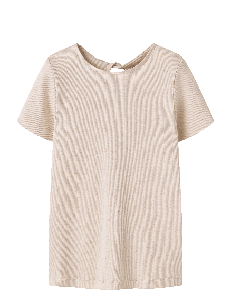 name it - NKFJOSIA SS SLIM TOP - kortärmade t-shirts - peyote melange - 0