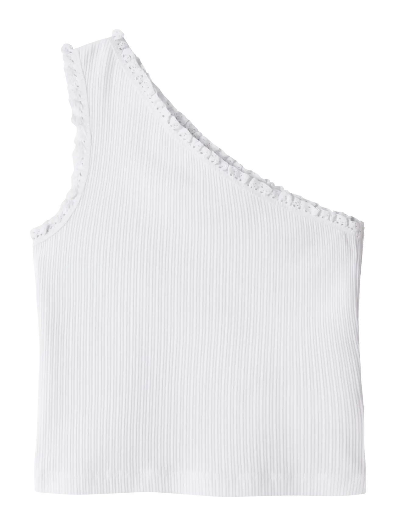NAME IT Nkfjabina Oneshoulder Kurz Oberteil Weiß - 158-164 - Kinder