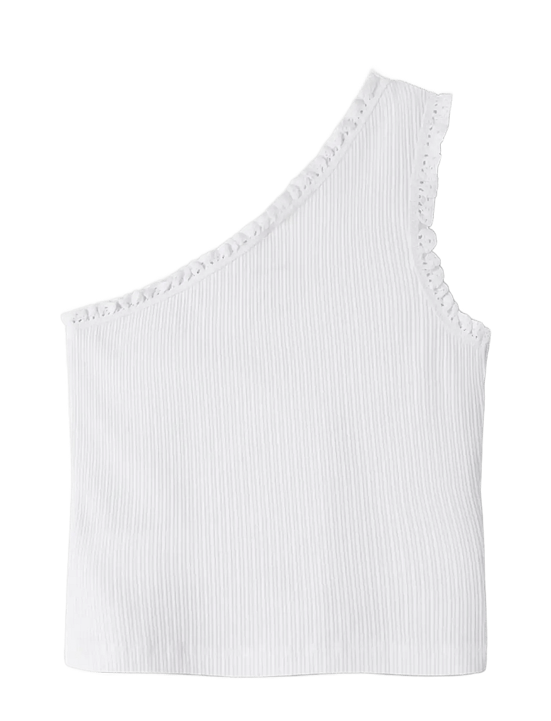 name it - NKFJABINA ONESHOULDER SHORT TOP - Ærmeløs undertrøje - bright white - 1