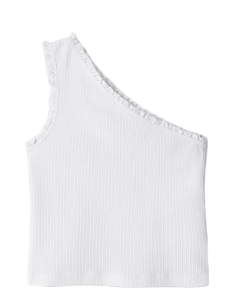 name it - NKFJABINA ONESHOULDER SHORT TOP - Ærmeløs undertrøje - bright white - 2