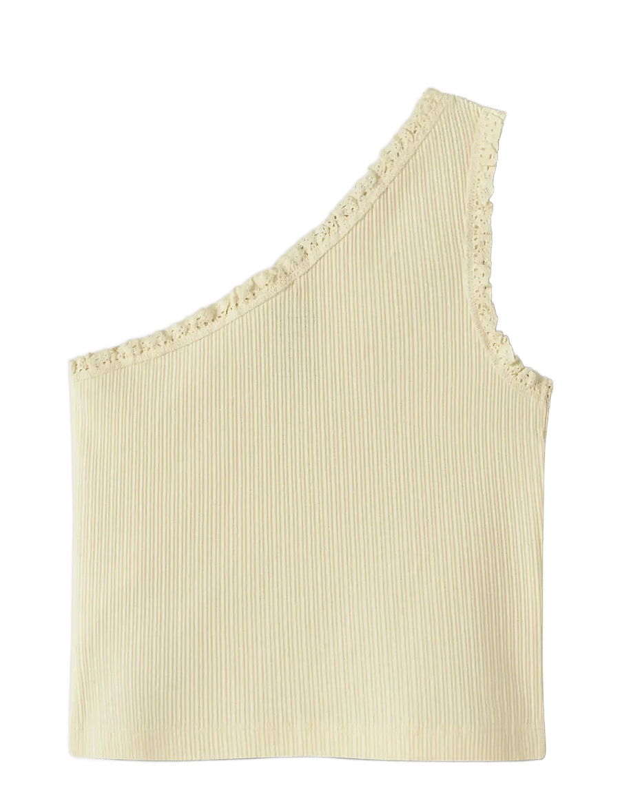 name it - NKFJABINA ONESHOULDER SHORT TOP - linnen - pear sorbet - 1