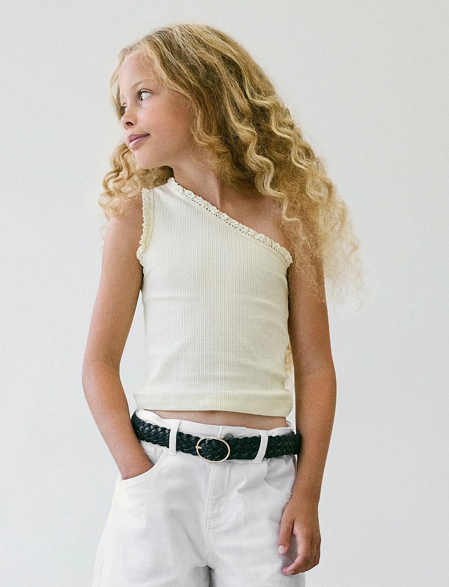 name it - NKFJABINA ONESHOULDER SHORT TOP - linnen - pear sorbet - 3