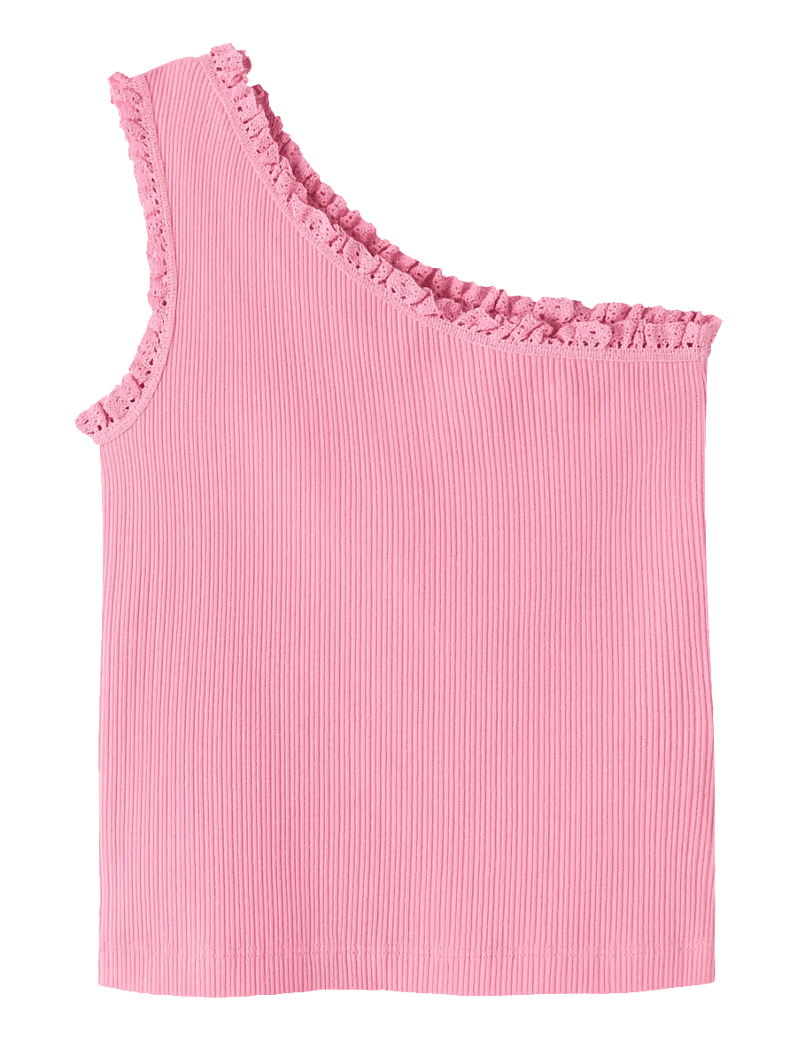 name it - NKFJABINA ONESHOULDER SHORT TOP - tanktops - pink drink - 0