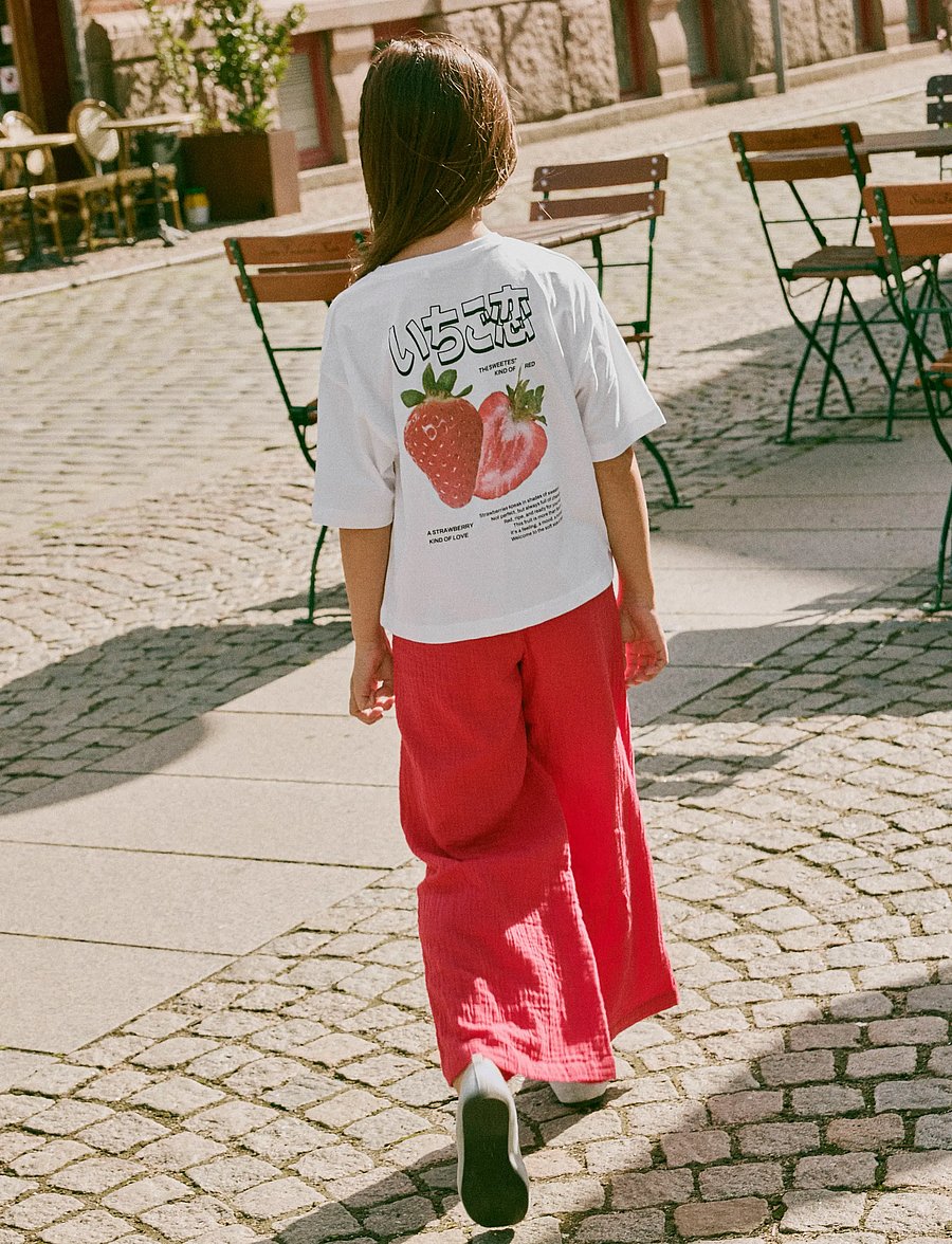 name it - NKFJULITA WIDE PANT - kelnės - urban red - 4