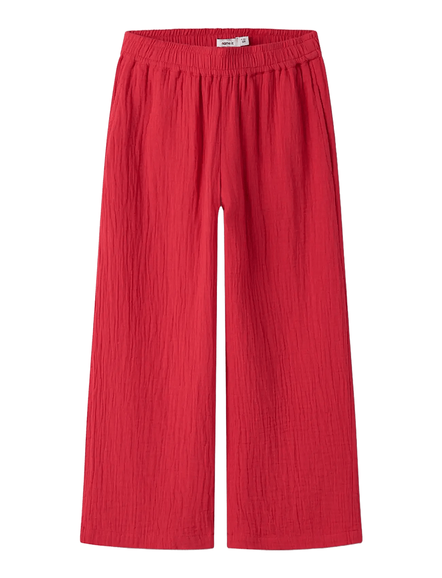 name it - NKFJULITA WIDE PANT - kelnės - urban red - 2