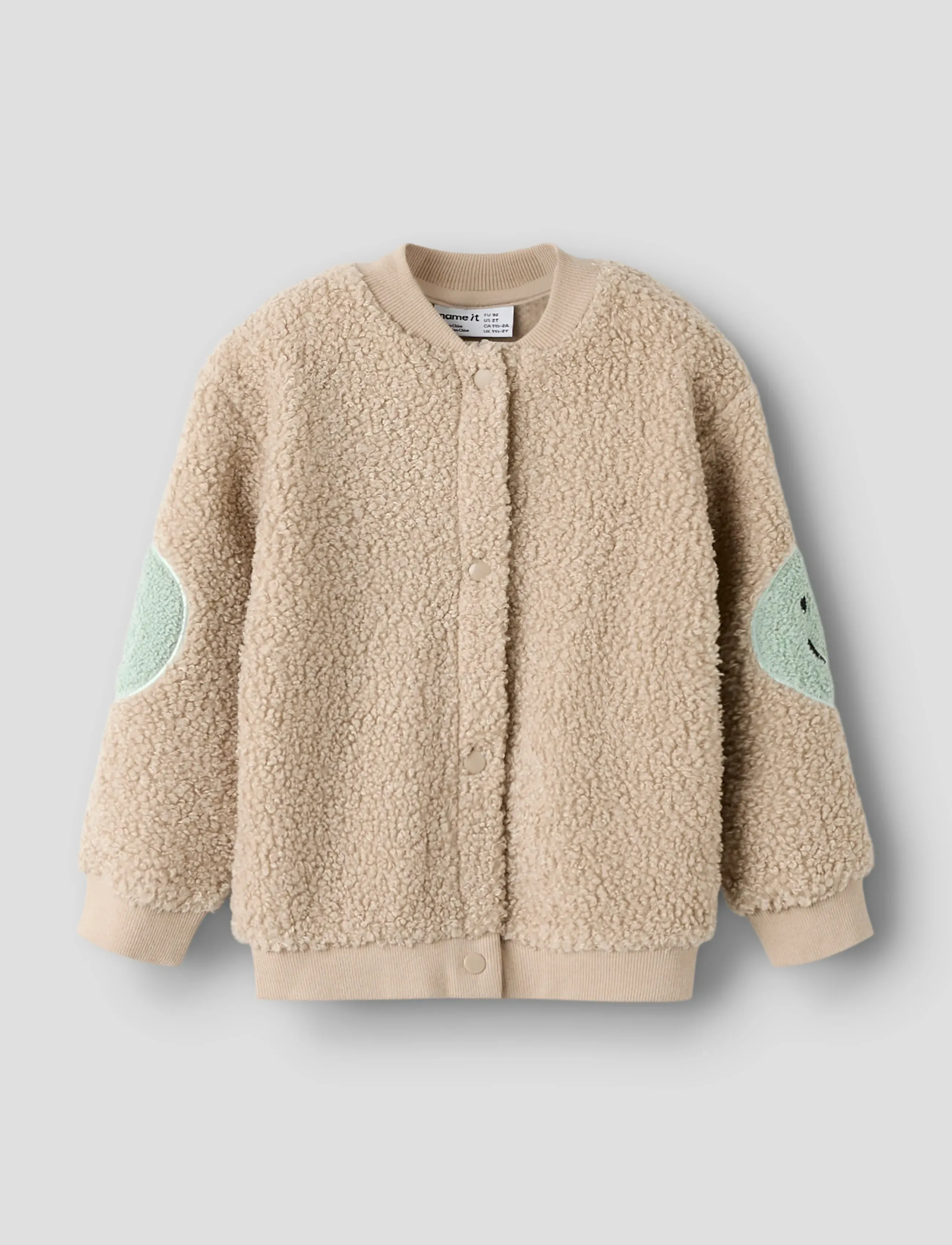 name it Nmnsand Nreg Teddy Card, Børn, Teddy Cardigan, Beige, Str: 98