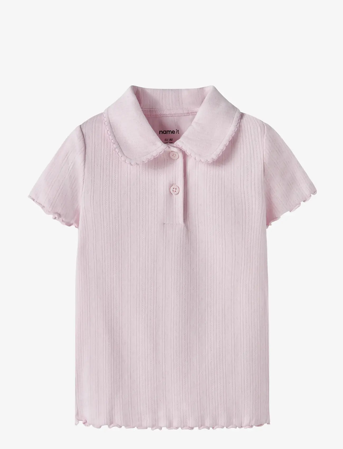 name it - NMFJUDY SS SLIM TOP - short-sleeved polos - cradle pink - 0