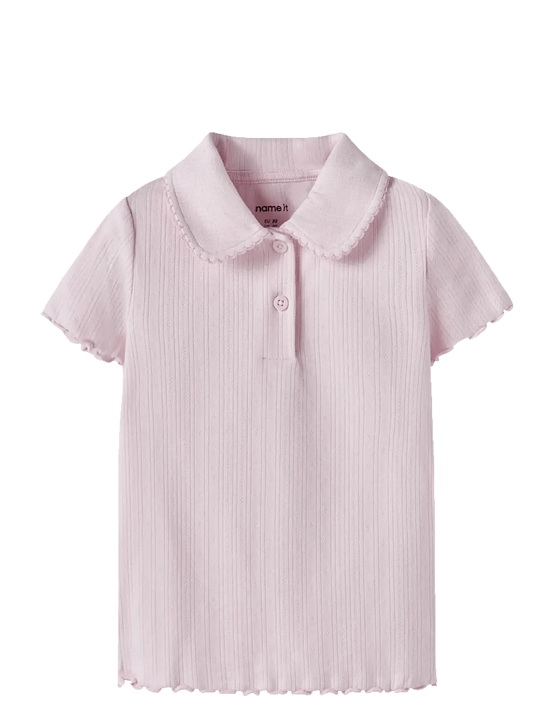 name it - NMFJUDY SS SLIM TOP - short-sleeved polos - cradle pink - 0