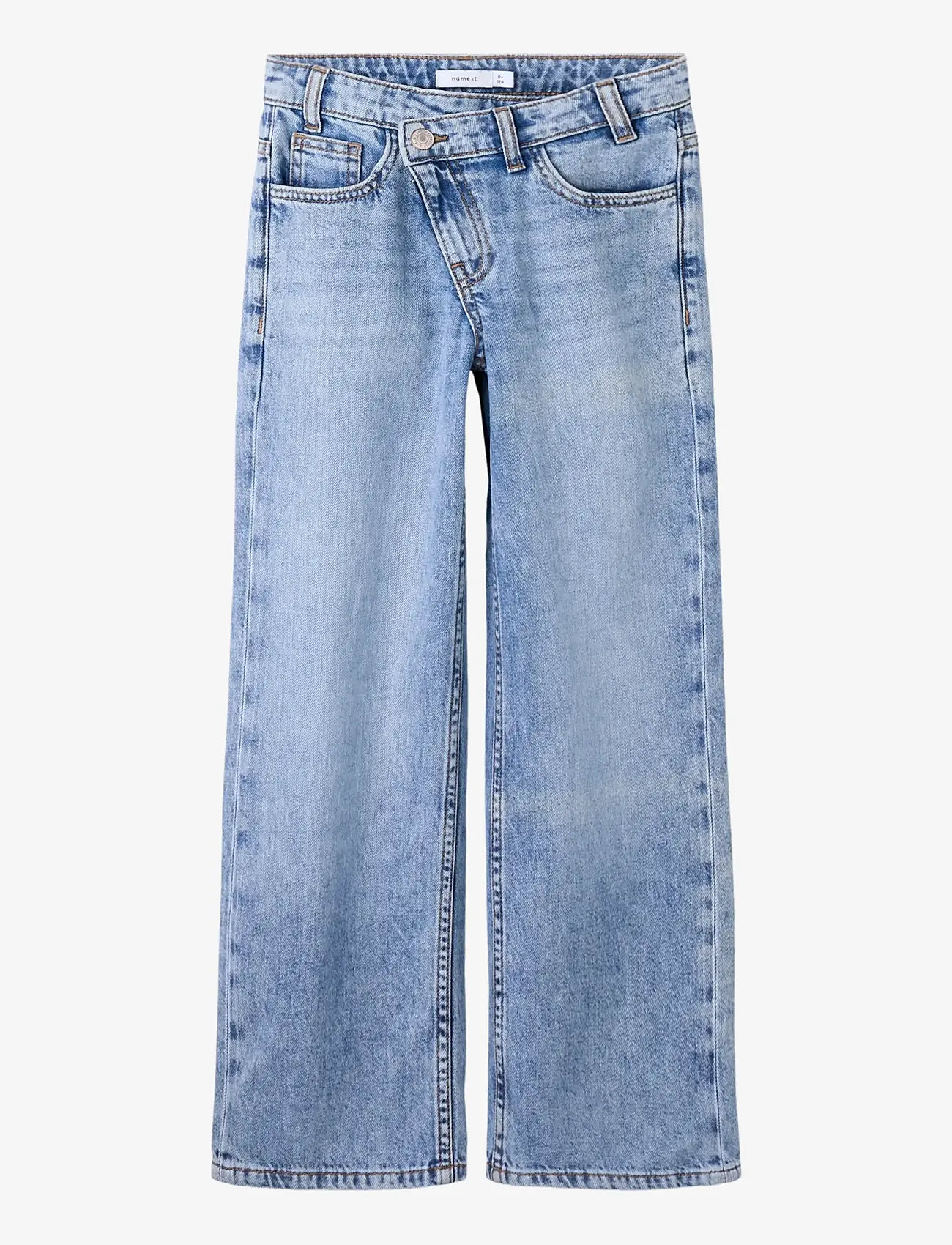 name it - NKFROSE WIDE ASYM CLOSURE JEANS 2244-BP - brede jeans - medium blue denim - 0