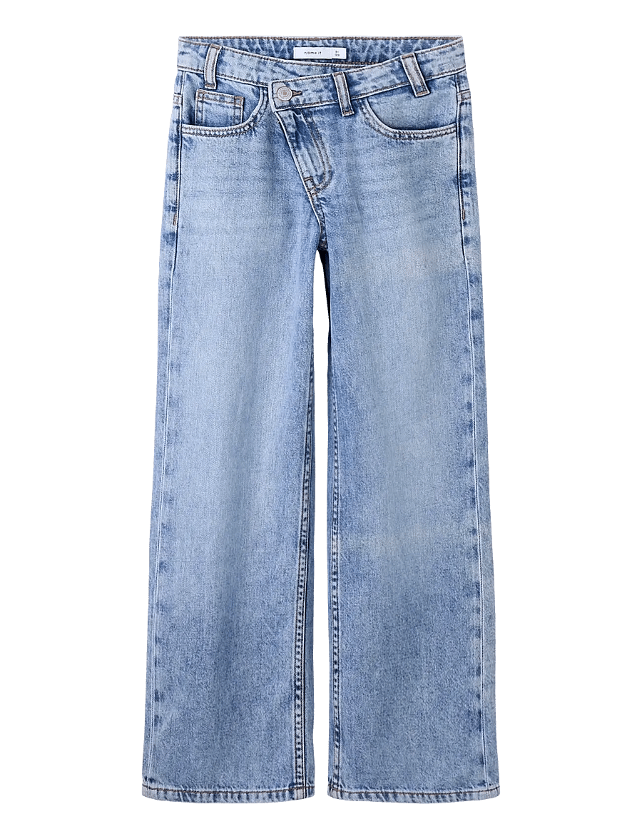 name it - NKFROSE WIDE ASYM CLOSURE JEANS 2244-BP - hosen mit weitem bein - medium blue denim - 0