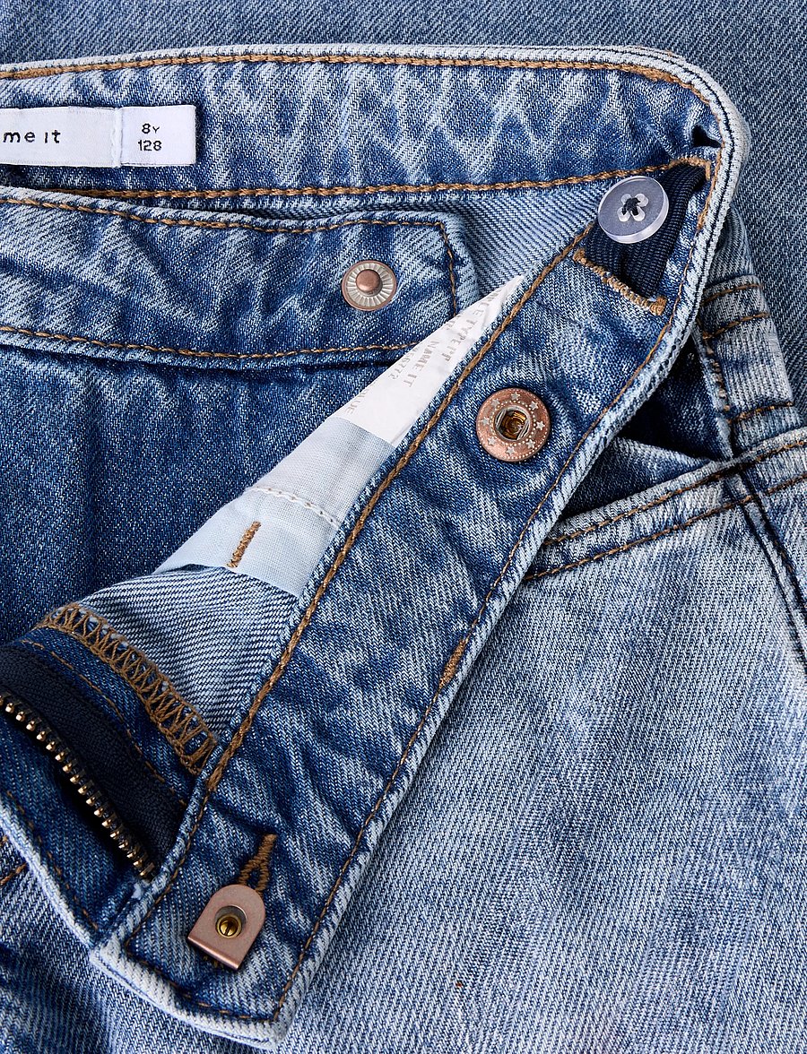 name it - NKFROSE WIDE ASYM CLOSURE JEANS 2244-BP - hosen mit weitem bein - medium blue denim - 2