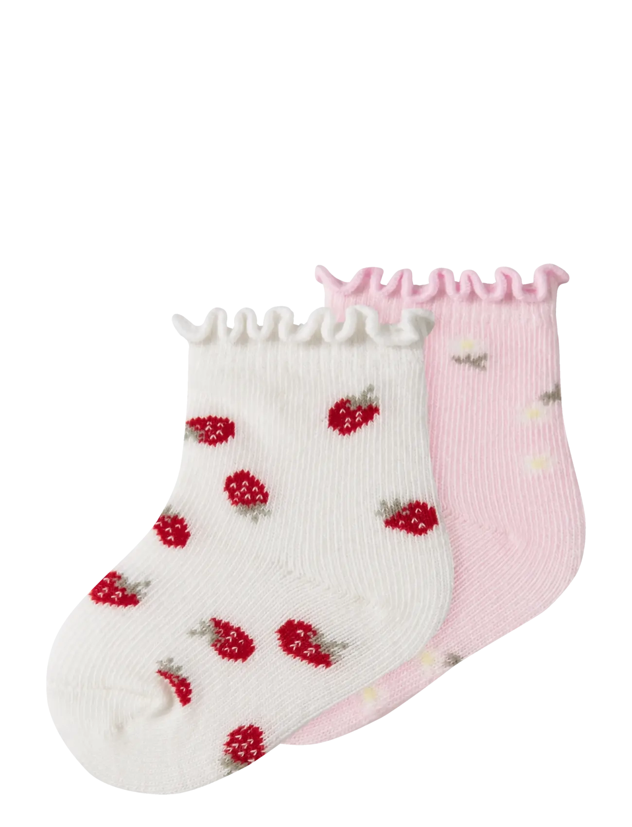 name it NBFJUBERRY 2P SOCK - Frugtprint - CLOUD DANCER / white