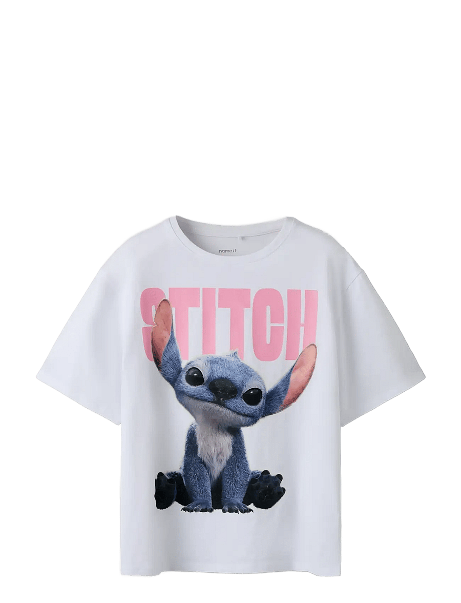 name it - NKFNIBUS STITCH NREG SS TOP LNOOS WDI - kortærmede t-shirts - bright white - 2