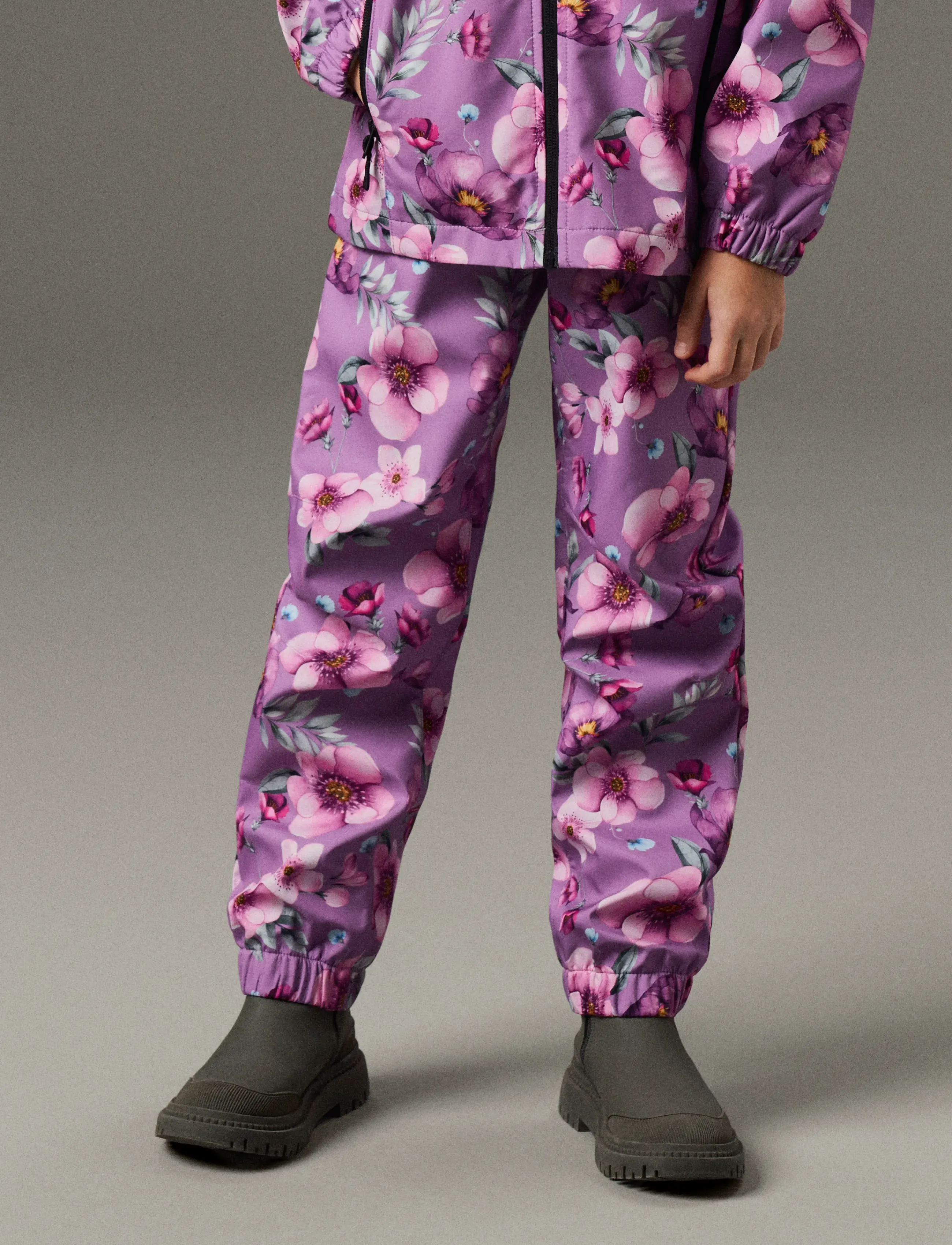 name it - NKFALFALIGHT08 PANT REG AOP FO - kuorihousut - iris orchid - 2