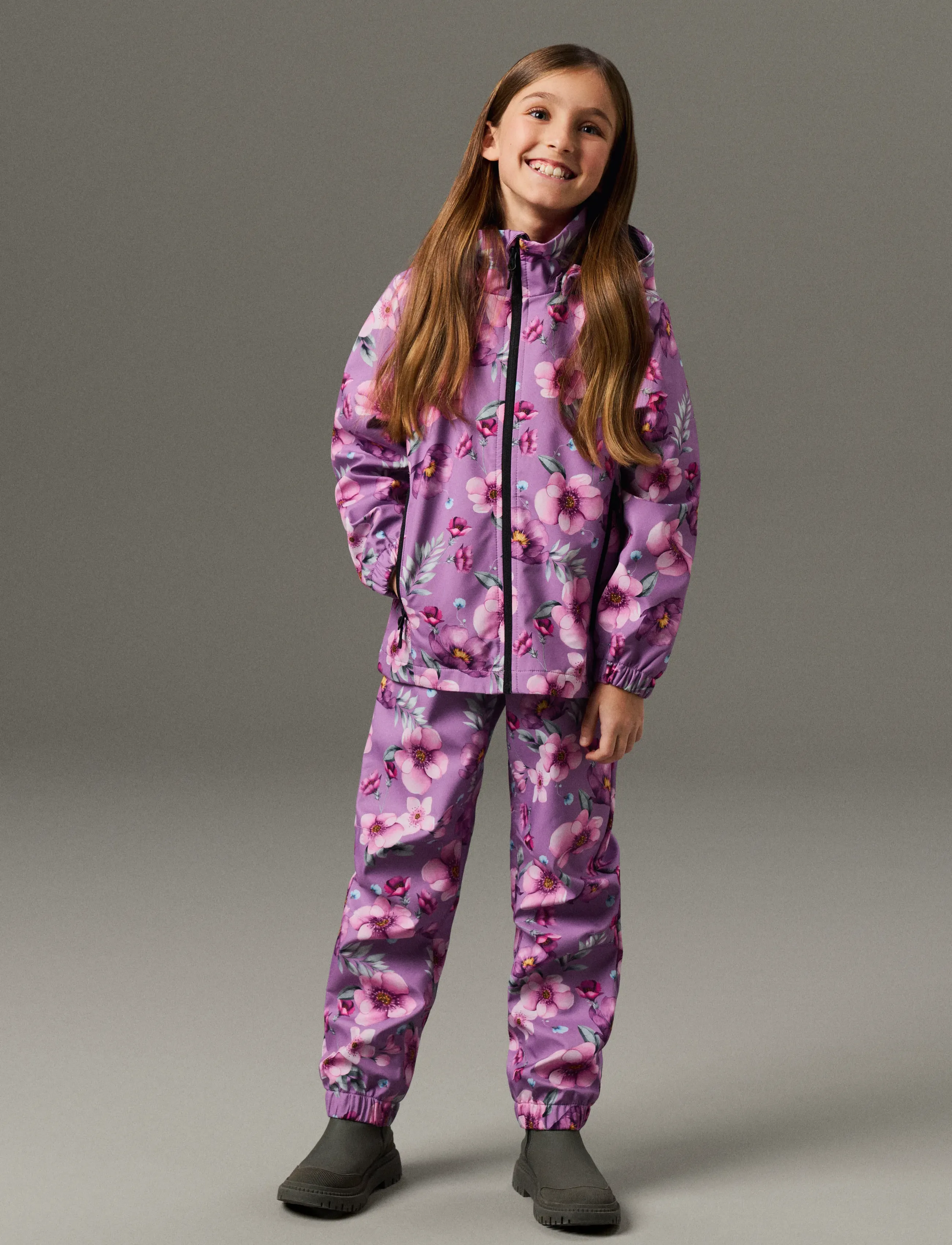 name it - NKFALFALIGHT08 PANT REG AOP FO - kuorihousut - iris orchid - 3
