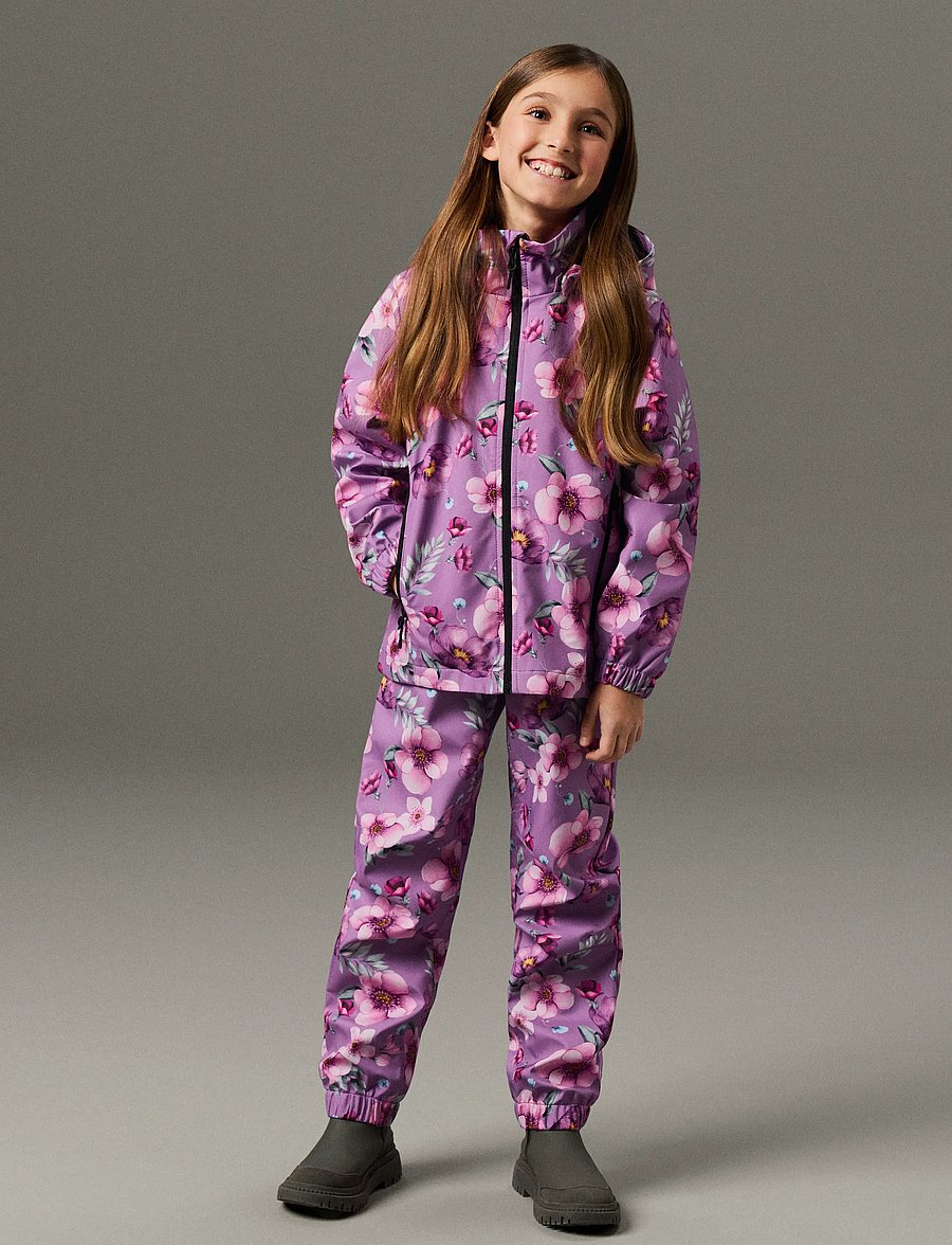 name it - NKFALFALIGHT08 PANT REG AOP FO - kuorihousut - iris orchid - 3