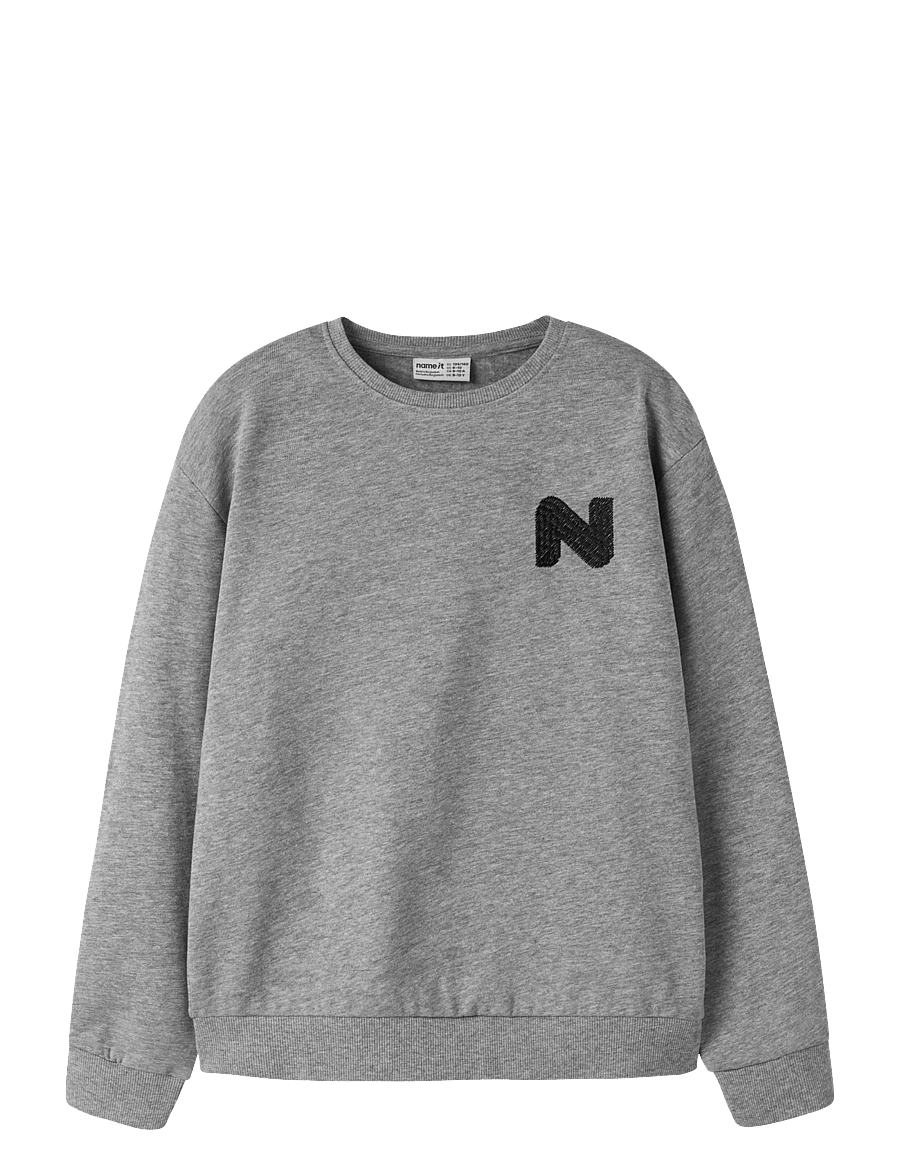 name it - NKMNILAN LS NREG SWE BRU PB - grey melange - 0