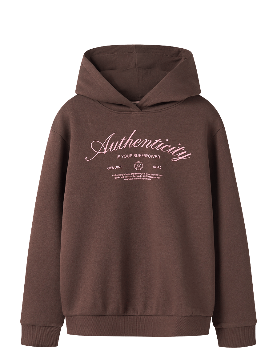 name it - NKFNIKOLISA LS NREG SWE WH BRU PB - kapuzenpullover - shopping bag - 0
