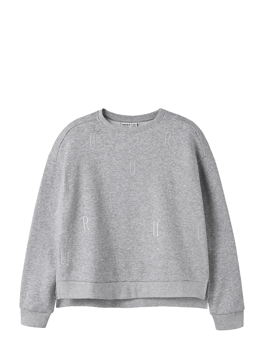 name it - NKFNILLINA LS RLX SWE BRU PB - sweatshirts - light grey melange - 0