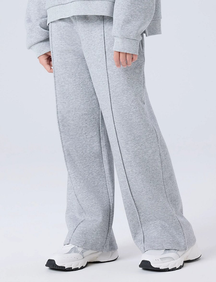name it - NKFNILLINA WIDE SWE PANT BRU PB - jogginghosen - light grey melange - 3