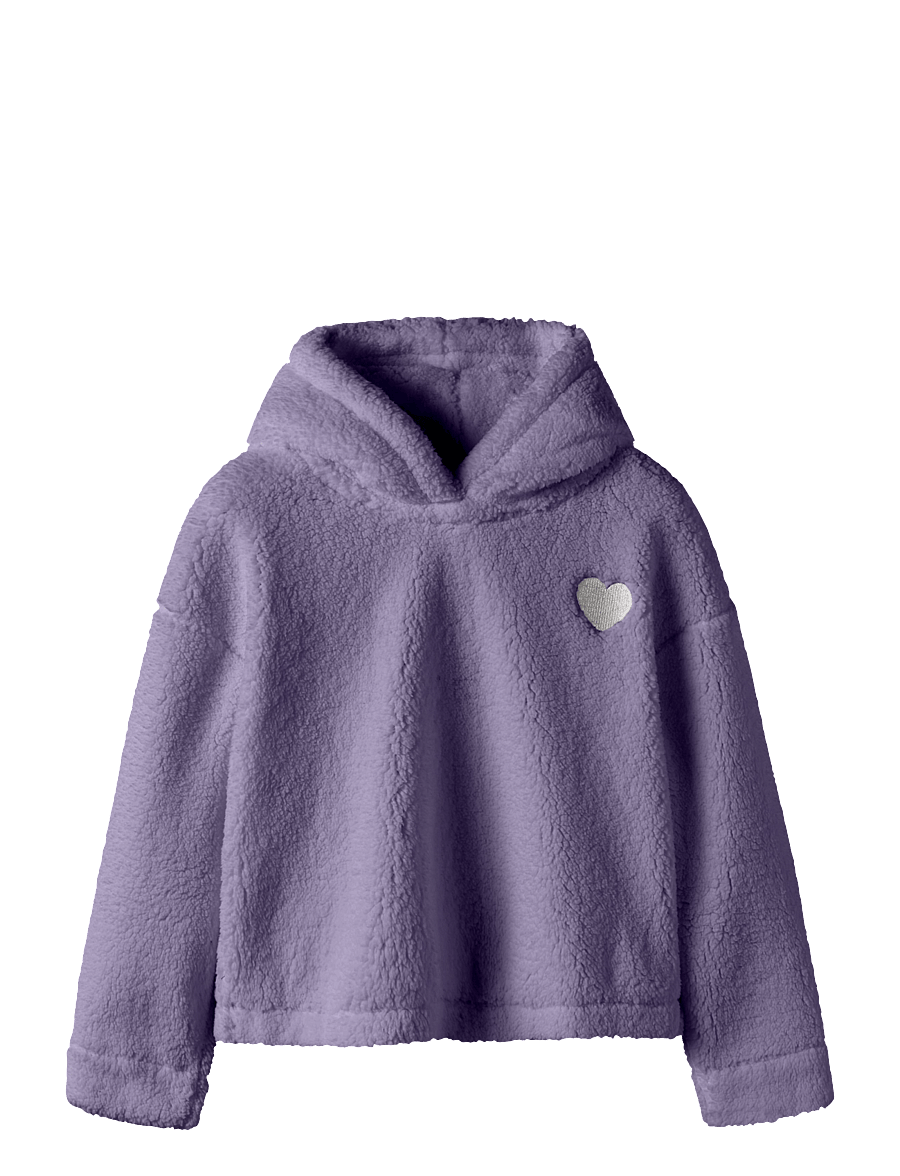 name it - NKFONEA LS TEDDY PULLOVER WH PB - huvtröjor - lavender icing - 0