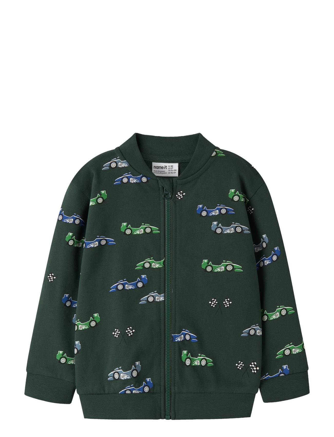 name it Nmmnaris Ls Nreg Swe Card Bru Pb, Børn, Sweatjakke, Grøn, Str: 116