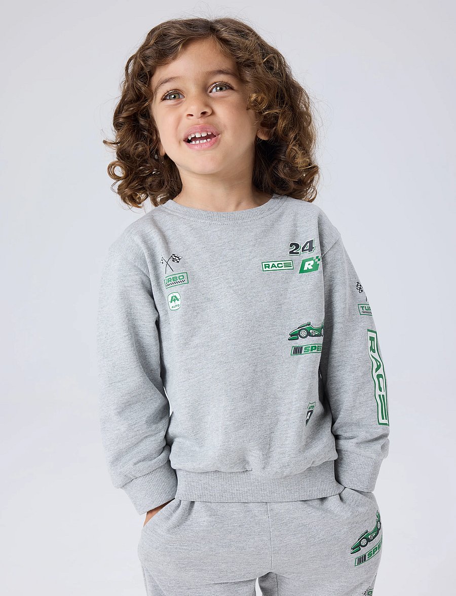 name it - NMMNILIUS LS NREG SWE BRU PB - grey melange - 3