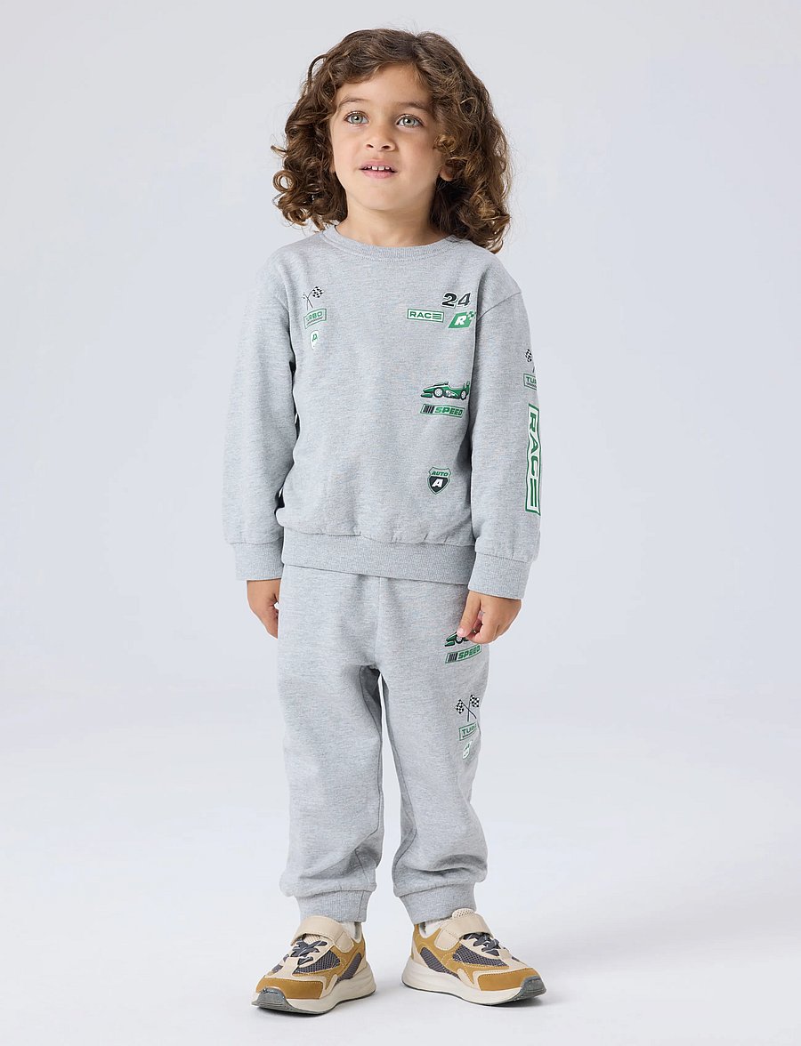 name it - NMMNILIUS NREG SWE PANT BRU PB - jogginghosen - grey melange - 2