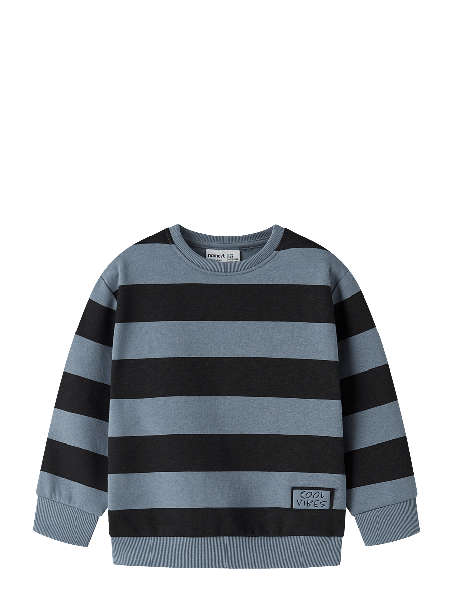 name it - NMMOZIAS LS NREG SWE BRU PB - sweatshirts - blue mirage - 0