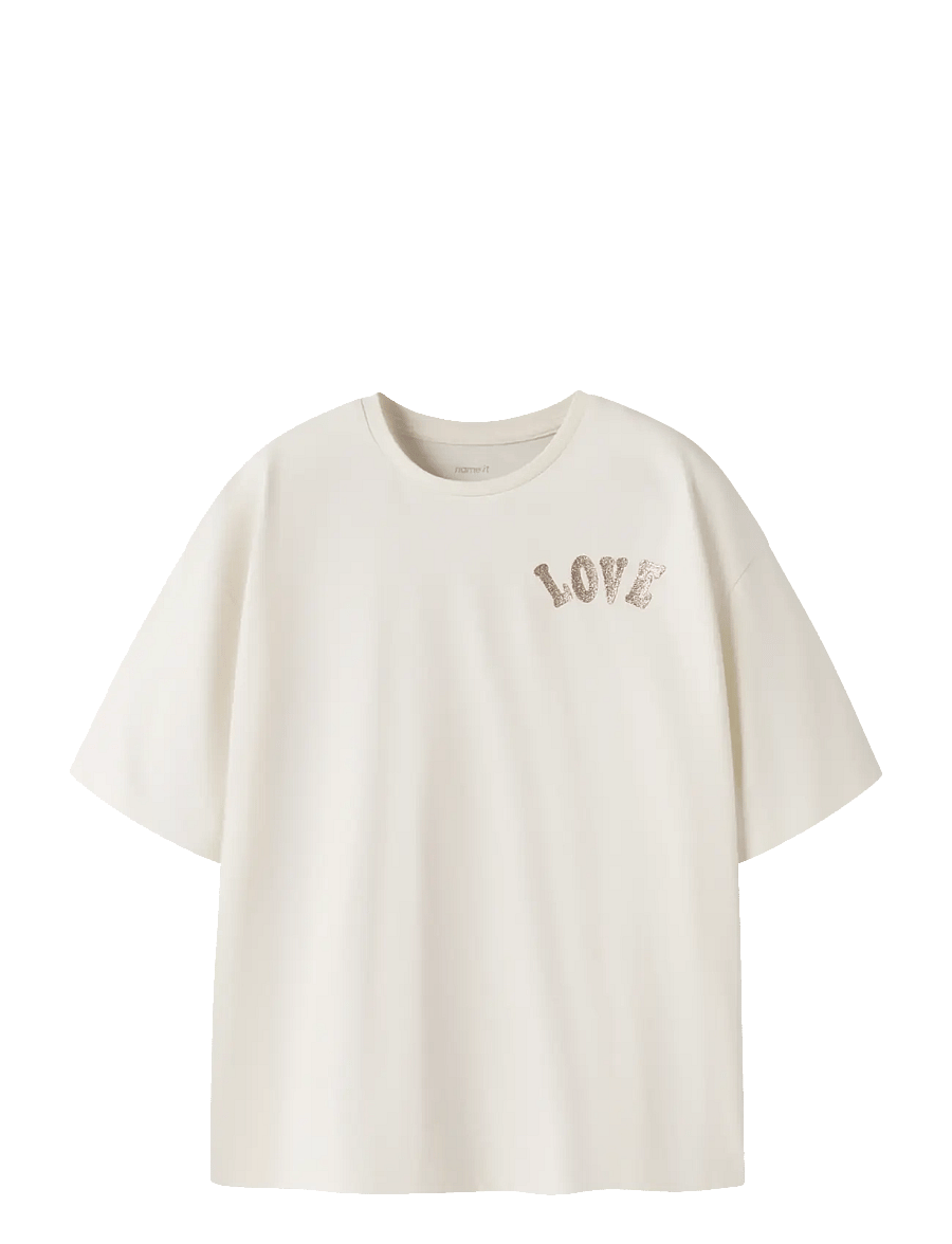 name it - NKFKALI SS RLX TOP PS NOOS - t-shirts à manches courtes - antique white - 0