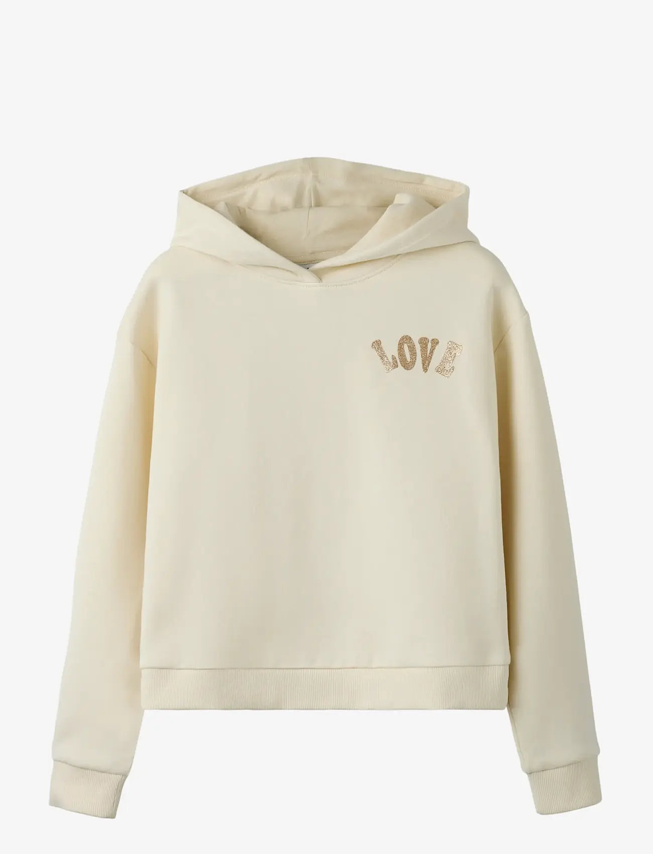 name it - NKFKALI LS SH BOXY SWE WH BRU PS NOOS - kapuzenpullover - antique white - 1